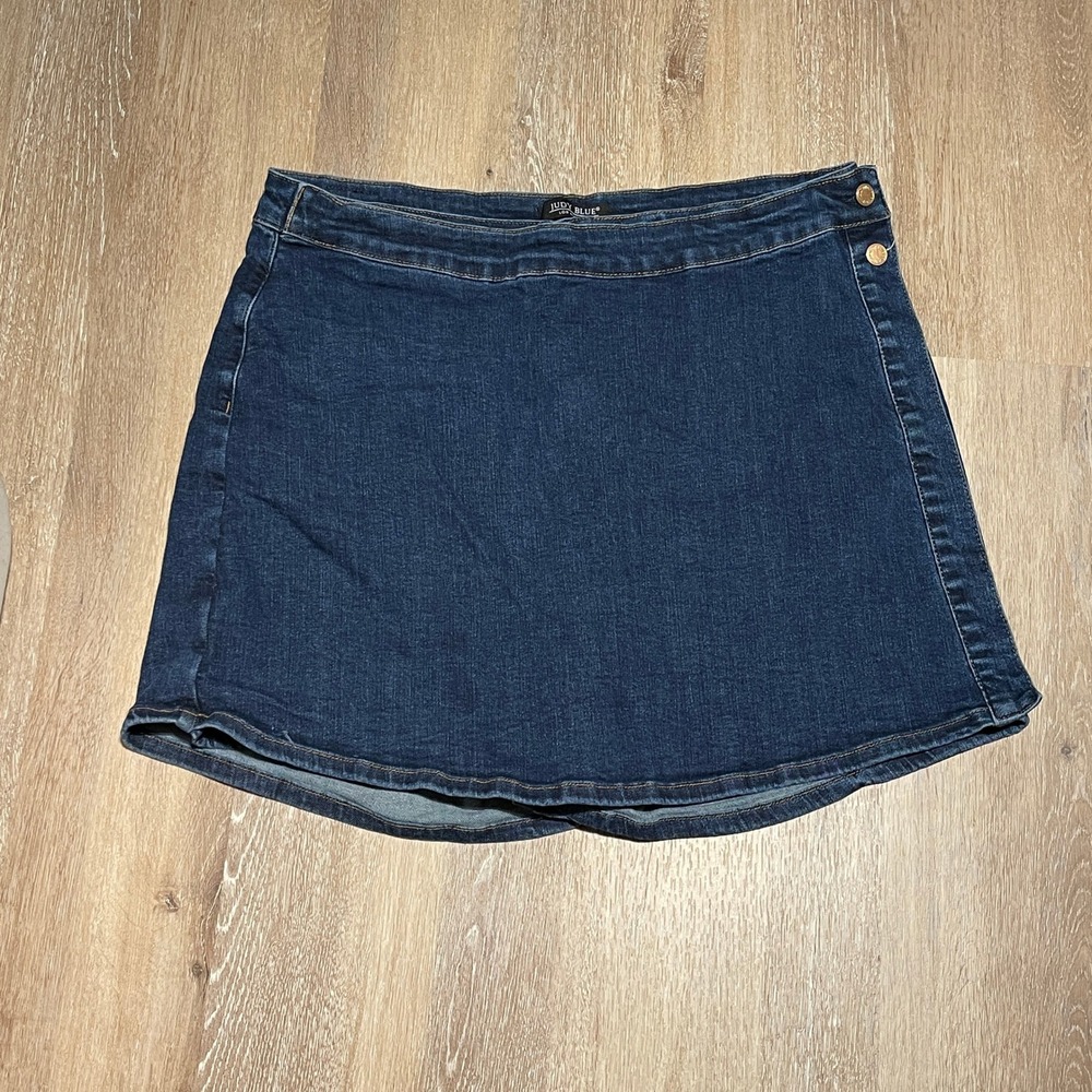 Judy Blue Womens 3XL Denim Skort Jean Mini Skirt Dark Wash‎ EUC